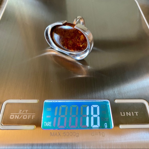 Baltic Amber and sterling silver ring - Picture 5 of 5